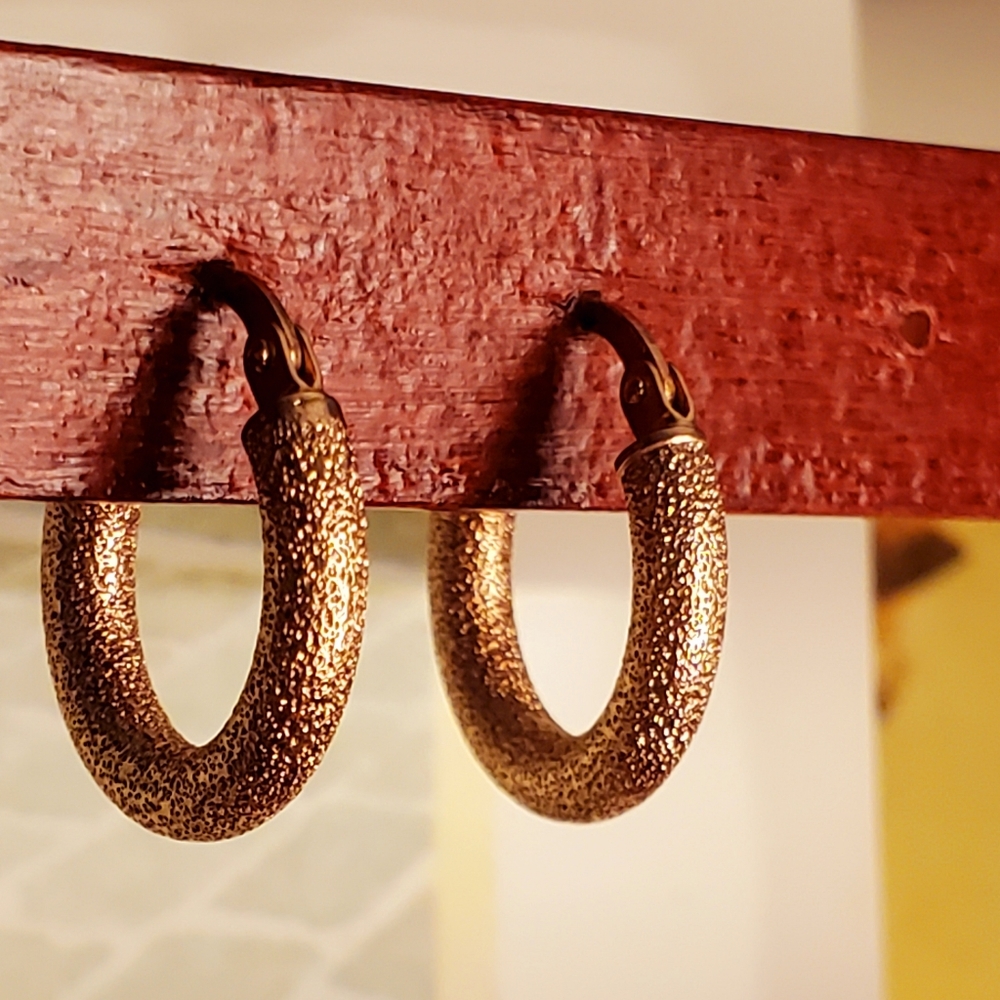 18K ITALIAN ROSE GOLD BABY HOOPS